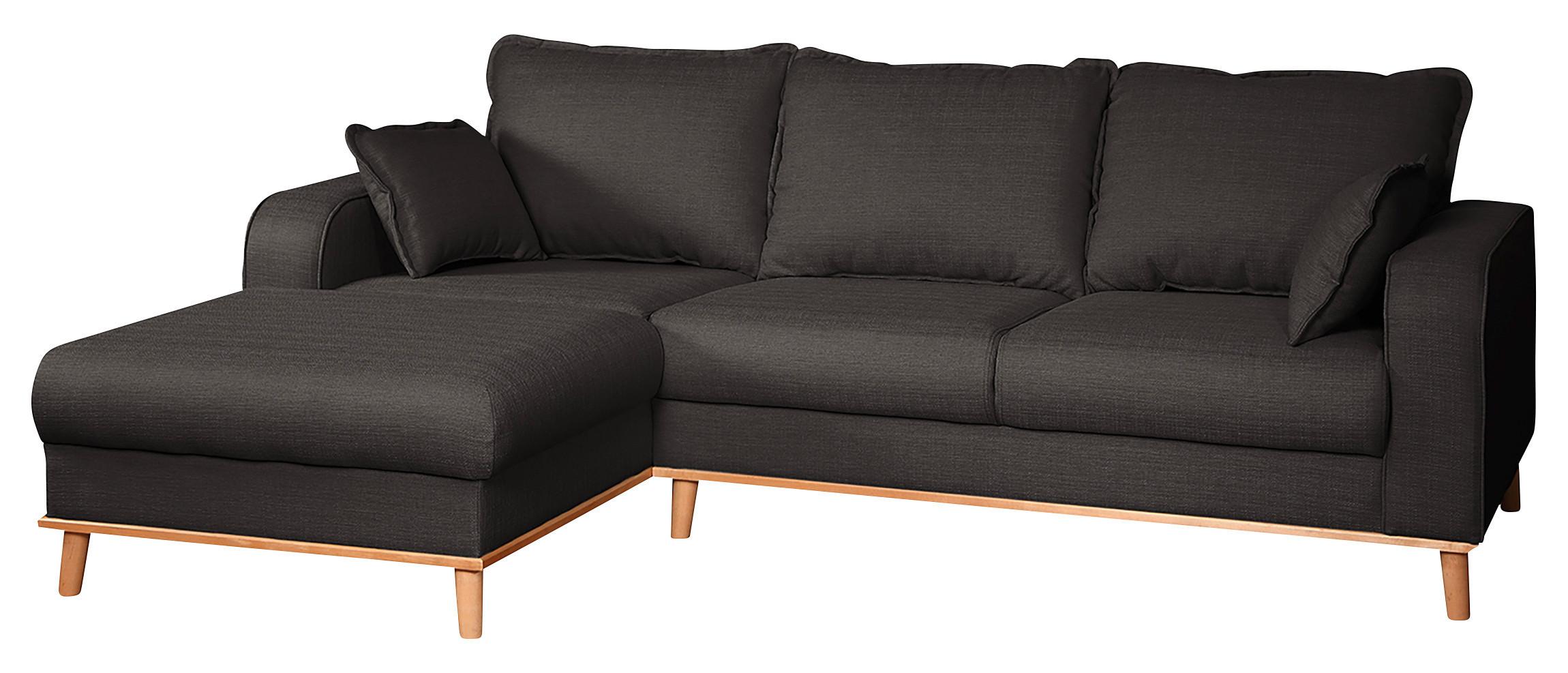 Ecksofa Beata Dunkelgrau S: 150x230 cm - Wengefarben/Dunkelgrau, Design, Textil (150/230cm) - Livetastic
