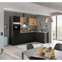 Eckküche Turin Schwarz/Eiche Dekor 270x165 cm - Schwarz/Eiche Artisan, Basics, Holzwerkstoff (270/165cm) - MID.YOU