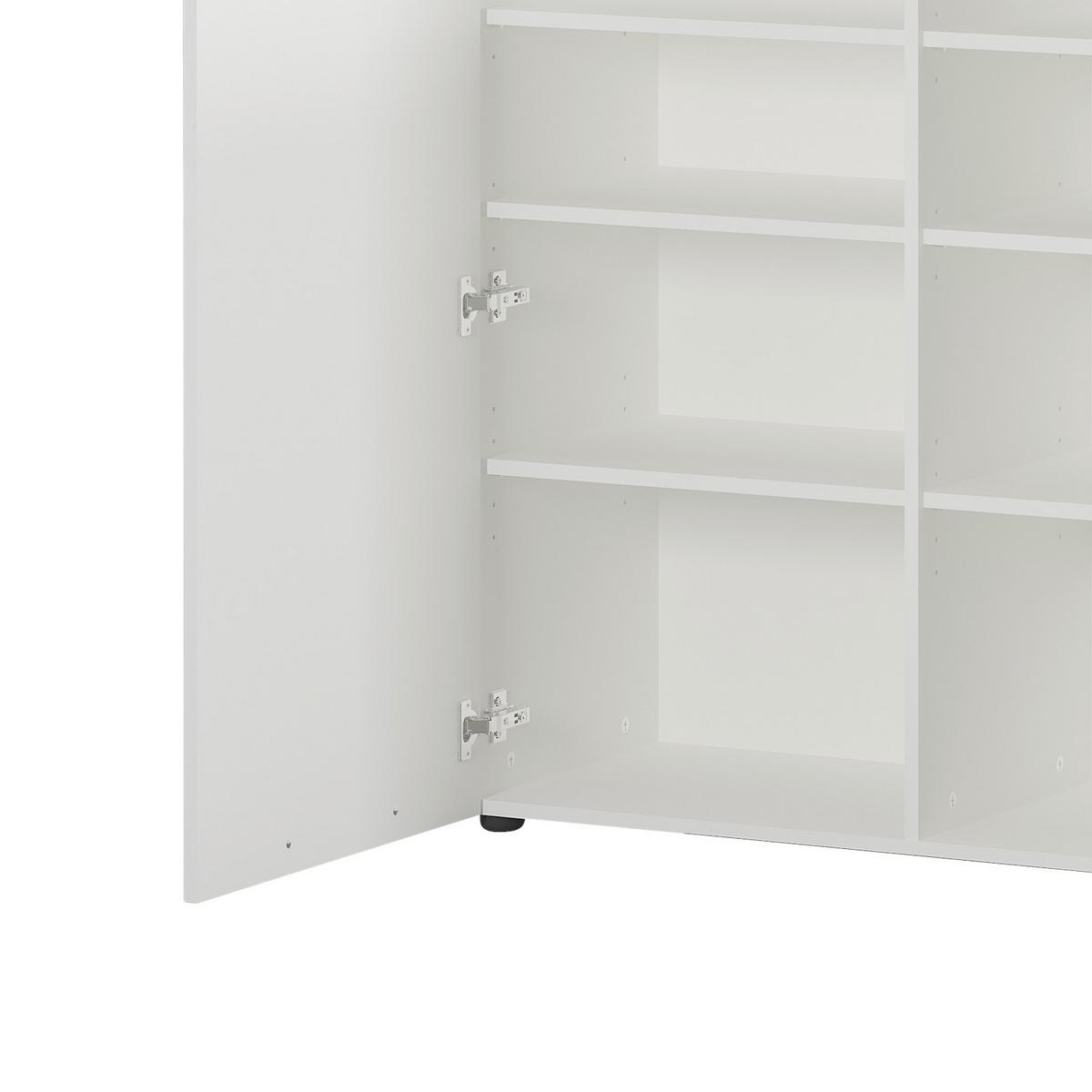 Kommode Gw-Sunnyvale Weiß B: 135cm - Schwarz/Weiß, MODERN, Holzwerkstoff (135/107/40cm) - Germania