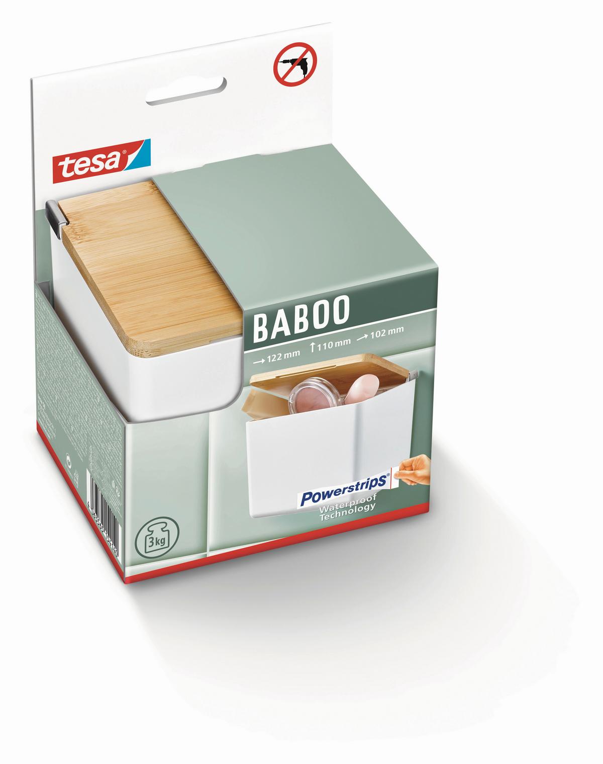 Aufbewahrungsbox Baboo Bambus BxHxT: ca. 12,2x11x10,2cm - Weiß, Basics, Holz/Kunststoff (12,2/11/10,2cm)