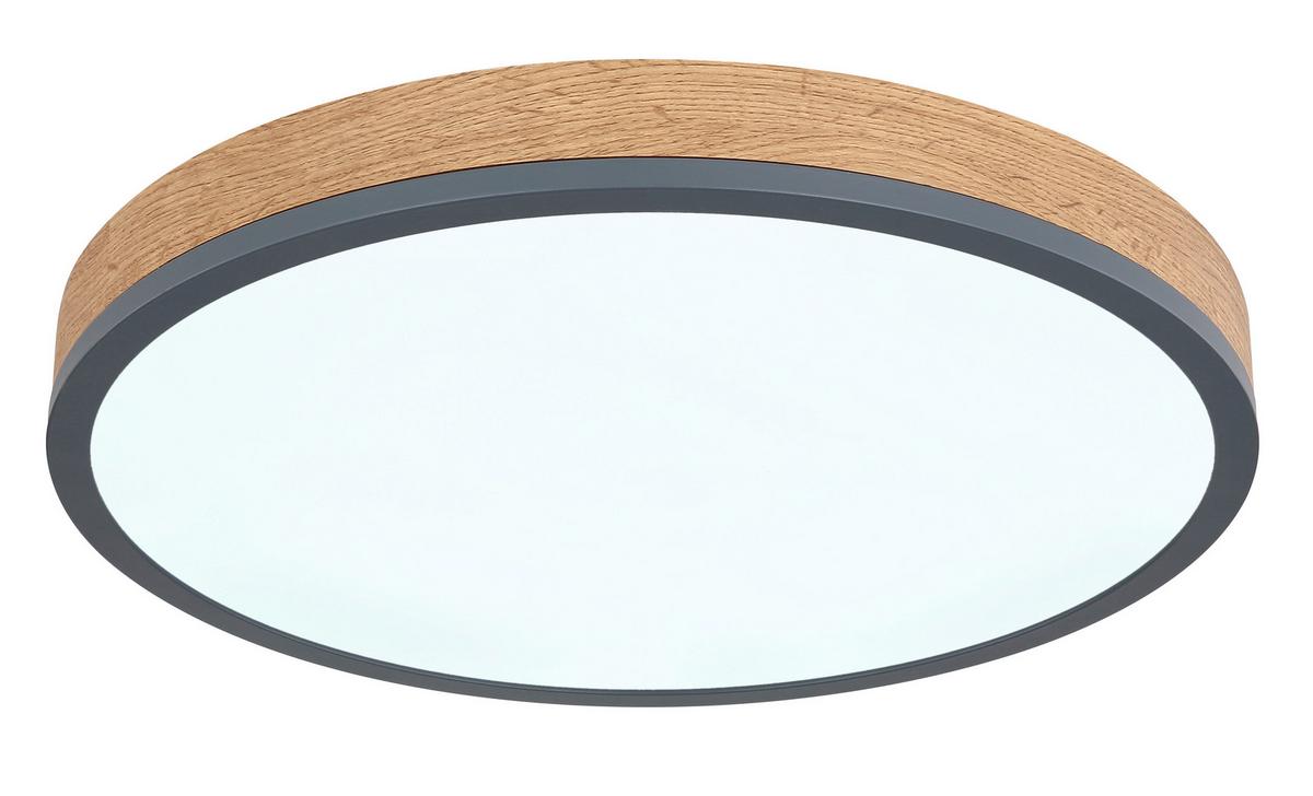 LED-Deckenleuchte Ø 45 cm mit Farbtemperaturenwechsler - Opal/Graphitfarben, Basics, Holzwerkstoff/Kunststoff (45/8,5cm) - Globo