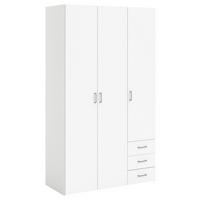 Kleiderschrank Space, Weiß, B: 115,8 cm - Weiß, Basics, Holzwerkstoff (115,8/200,4/49,5cm) - MID.YOU