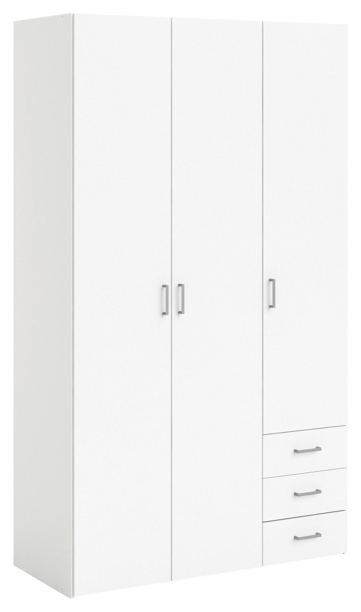 Kleiderschrank Space, Weiß, B: 115,8 cm - Weiß, Basics, Holzwerkstoff (115,8/200,4/49,5cm) - MID.YOU