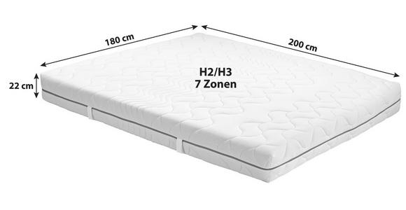 Komfortschaummatratze Ergo Duo BxL: 180x200 cm H2/H3 H: 22 cm - Weiß, Textil (180/200cm) - Primatex