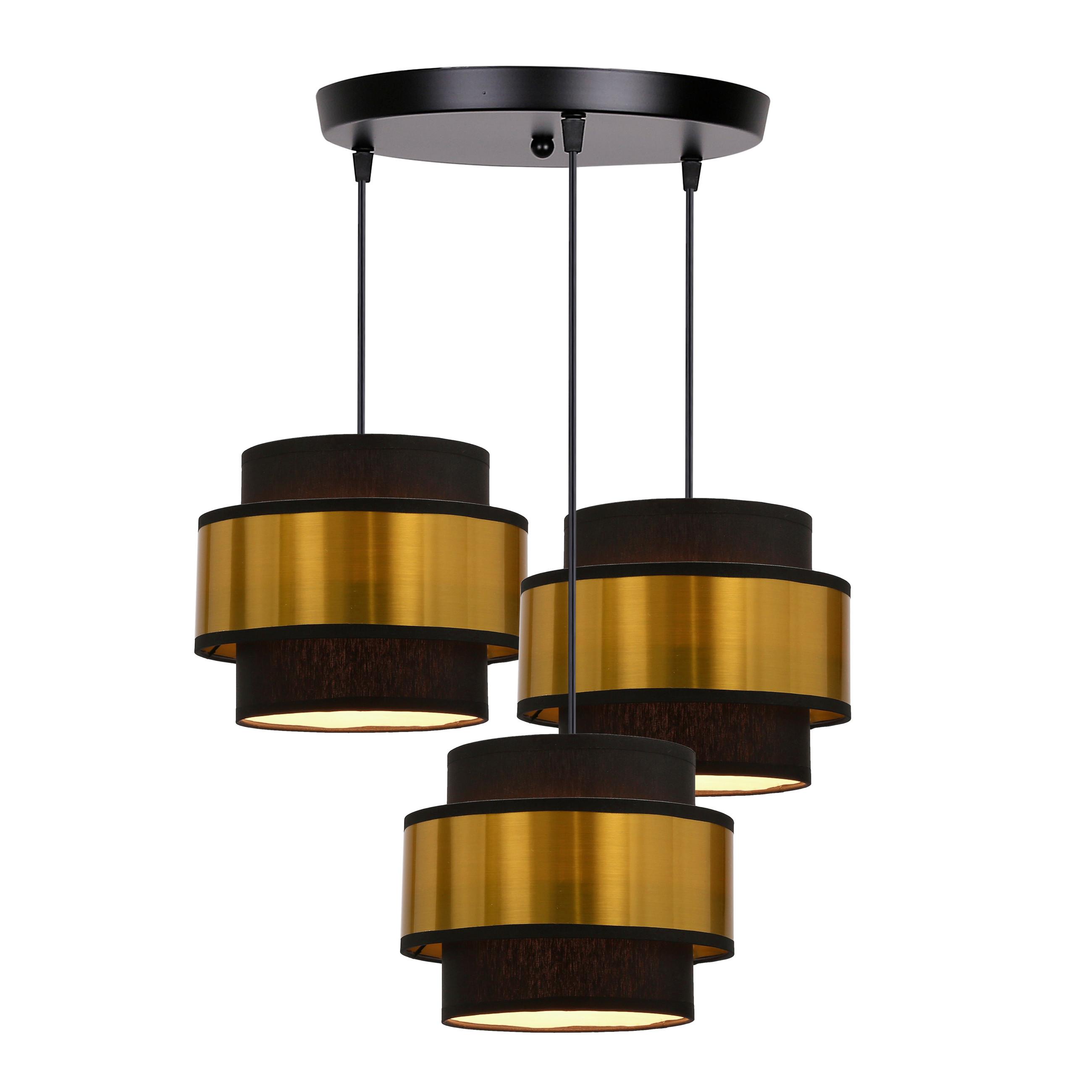 PENDELLEUCHTE 33-17949 PRESTIGE - Goldfarben/Schwarz, Design, Kunststoff/Metall (45/45/100cm)