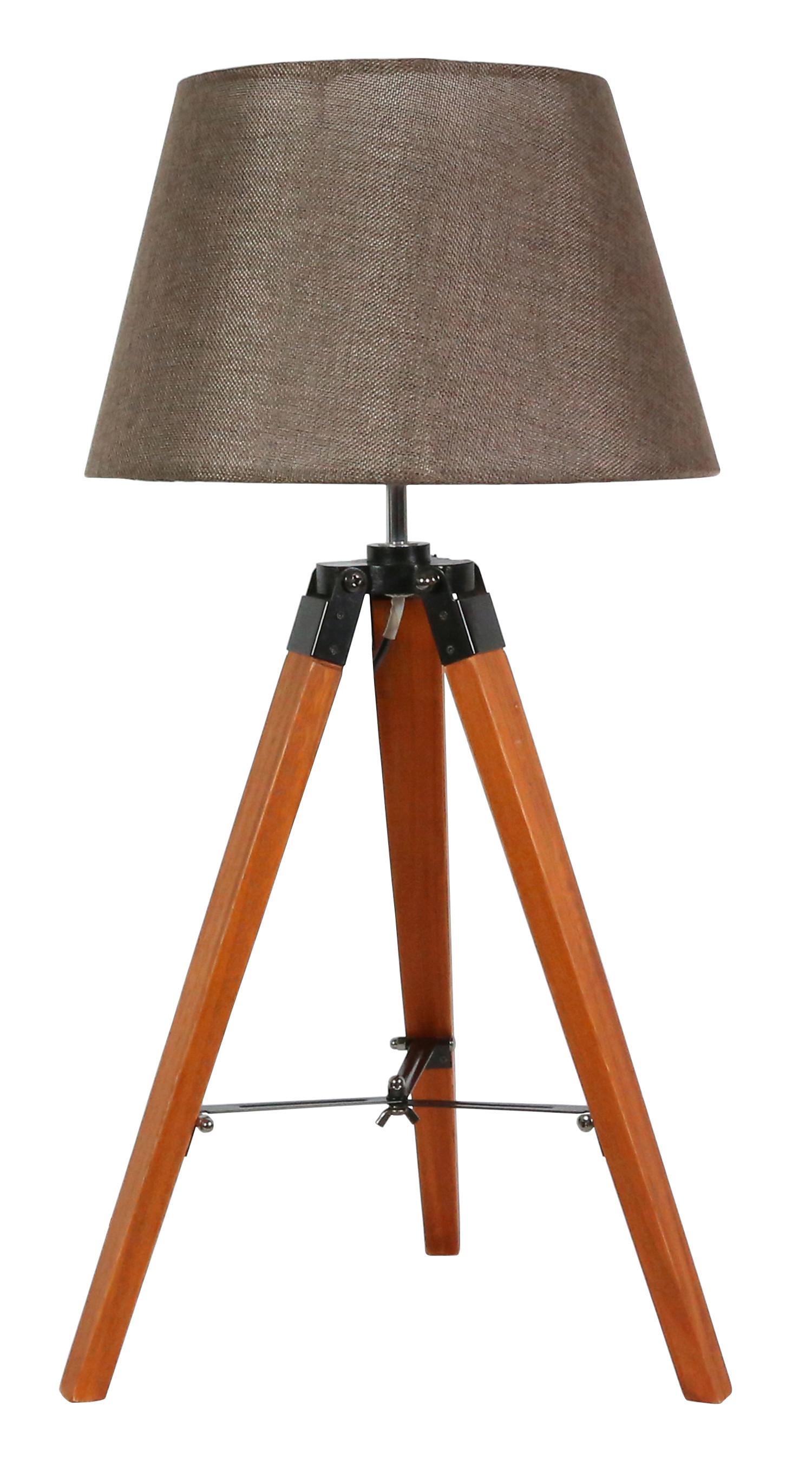 Tischleuchte 41-31211 - Braun, Natur, Holz/Textil (35/35/68cm)
