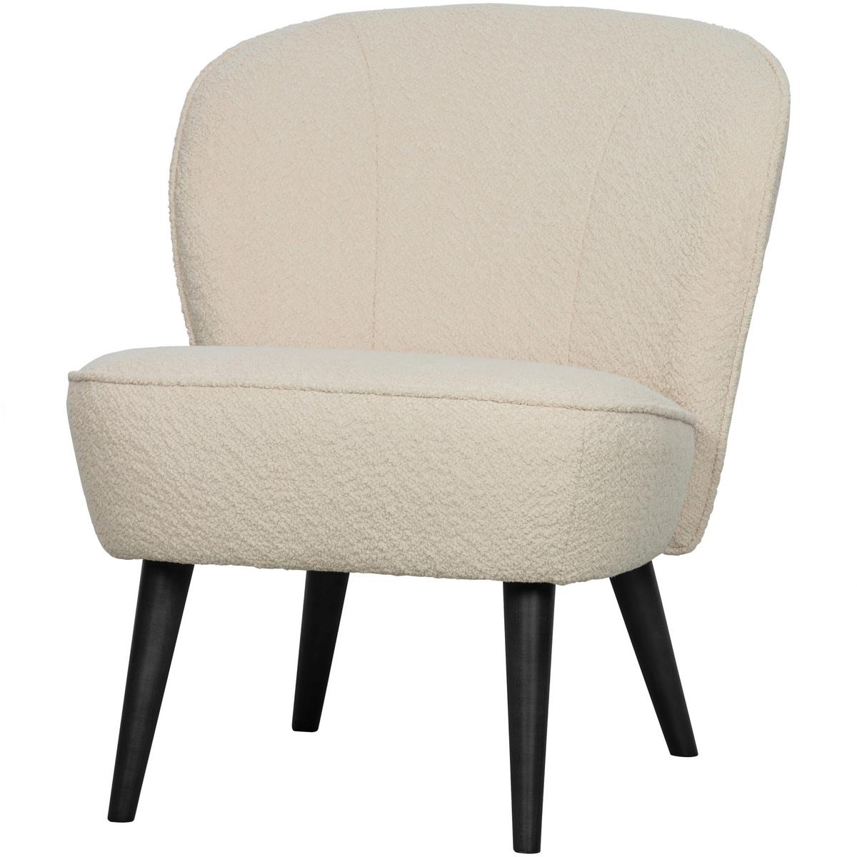 Sessel Sara Creme B: 59cm - Creme/Schwarz, Design, Textil (59/71/70cm) - Livetastic