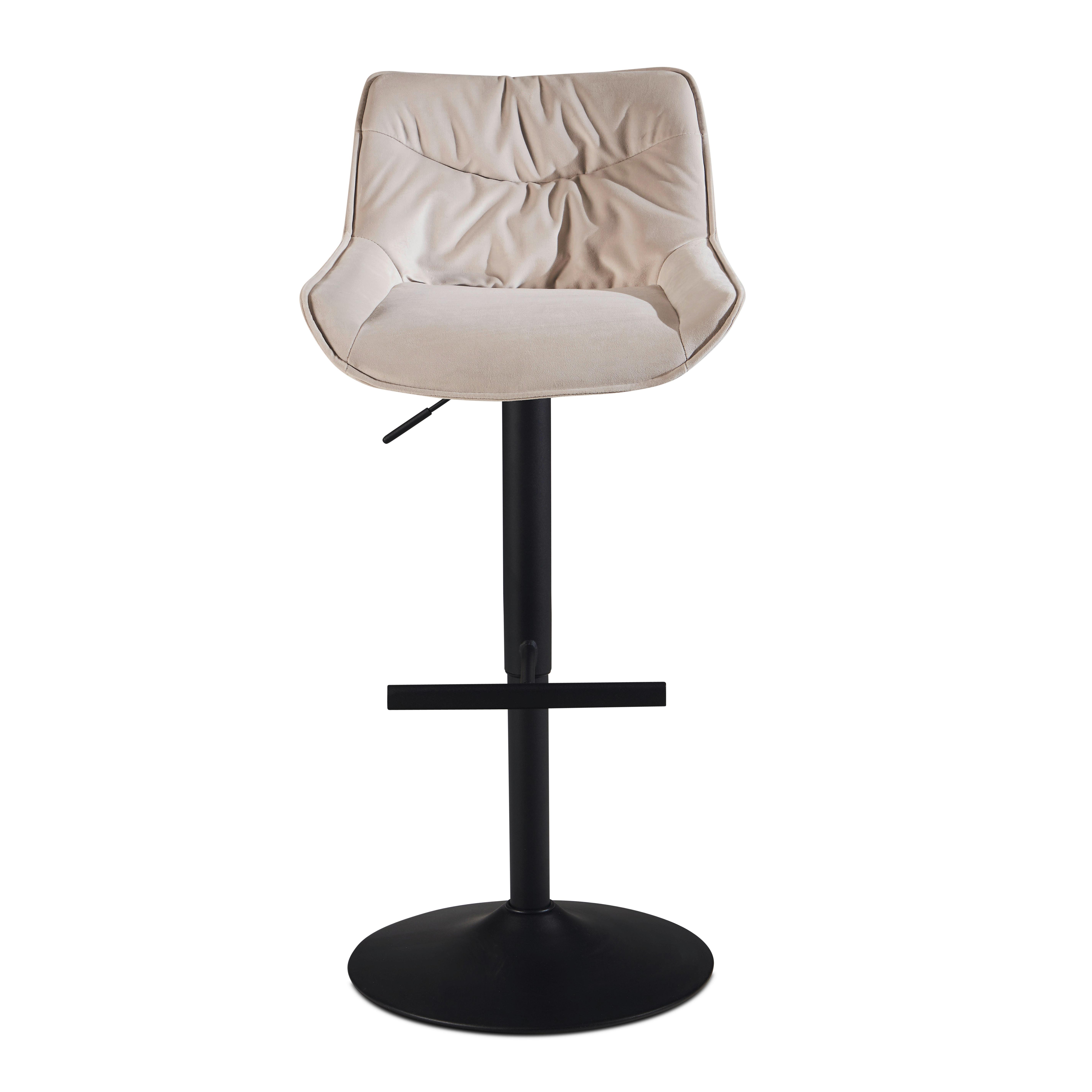 Barová stolička WL7.004 - čierna/béžová, Design, kov/textil (45/106/55cm) - MID.YOU