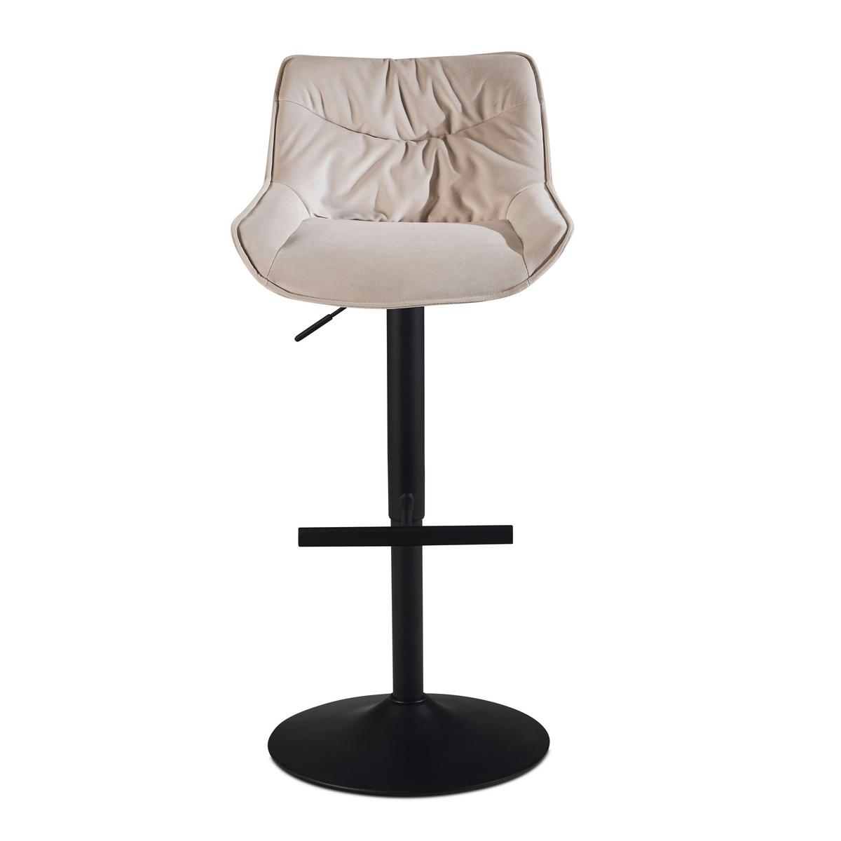 Barová stolička WL7.004 - čierna/béžová, Design, kov/textil (45/106/55cm) - MID.YOU
