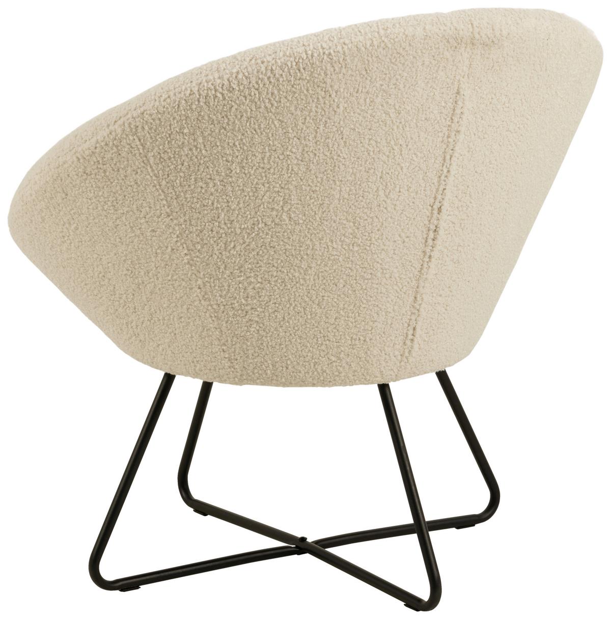 Sessel Center - Creme/Schwarz, Design, Textil (82/81/71cm) - Livetastic