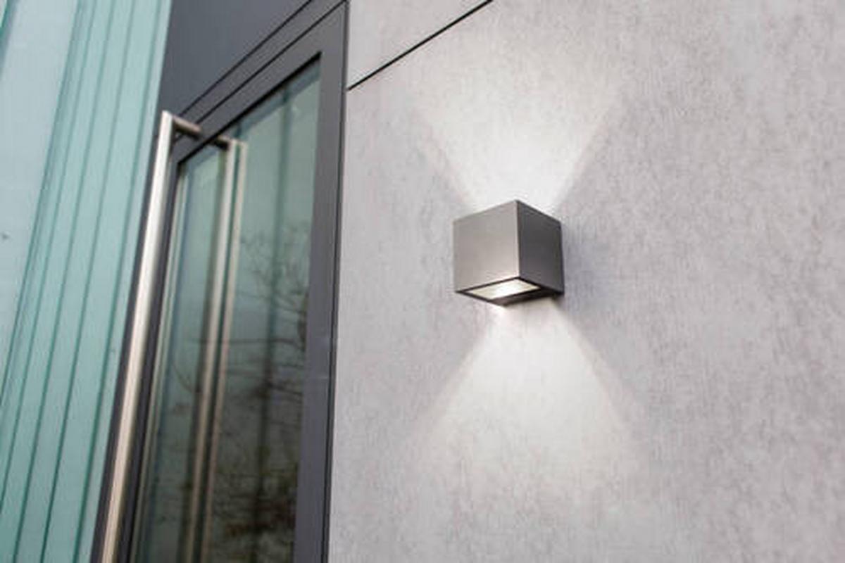 Außenwandleuchte Gemini 9w Glas Aluminium, Wandmontage - Klar/Anthrazit, Design, Glas/Metall (9/10/11cm)