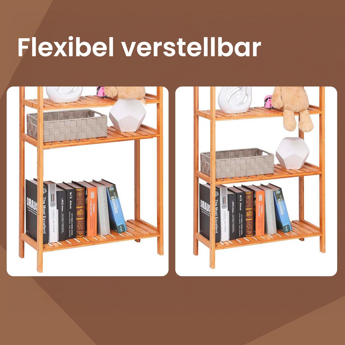 Badezimmerregal Naturfarben B: 60 cm - Naturfarben, Basics, Holz (60/130/26cm)