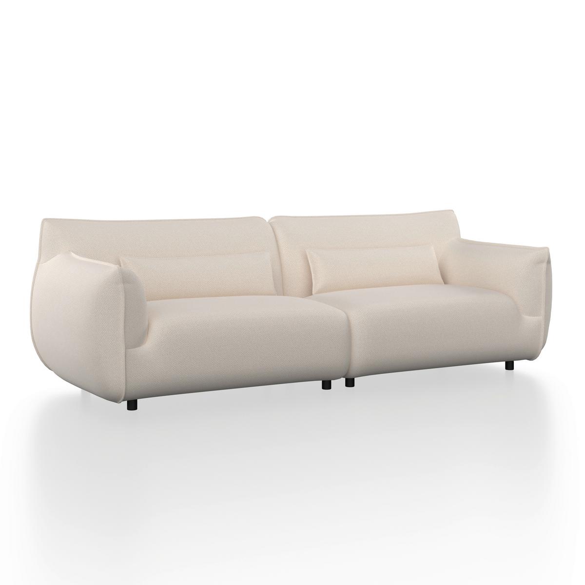Velká pohovka CLARA, krémová - černá/béžová, Moderní, kov/dřevo (284/86/111cm) - Bessagi Home
