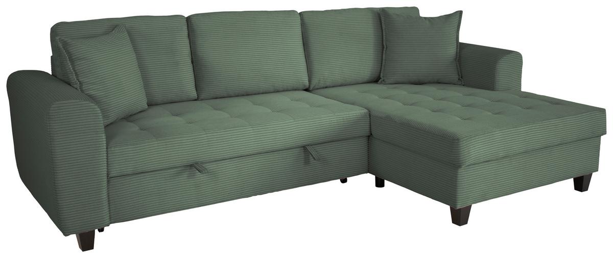 Ecksofa Moritz Dunkelgrün S: ca. 265x155 cm - Dunkelgrün, Trend, Textil (265/155cm)