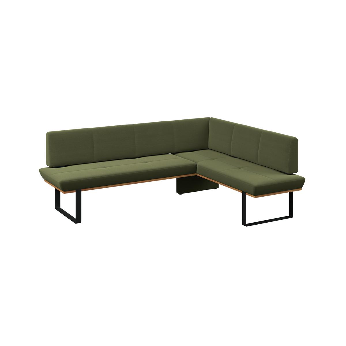 Eckbank Tristan Webstoff grün, S:225x175cm - Schwarz/Grün, MODERN, Holz/Textil (225/175cm) - James Wood