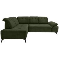 Ecksofa Fiore Dunkelgrün S: 200x272 cm - Dunkelgrün/Schwarz, MODERN, Textil (200/272cm) - Livetastic