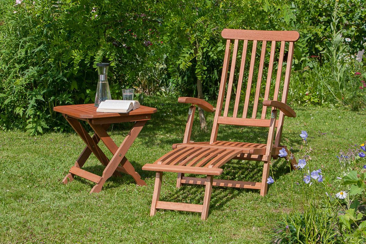 GARTEN-RELAXLIEGE Eukalyptusholz klappbar - Naturfarben, KONVENTIONELL, Holz (58/92/144cm) - Gardenson
