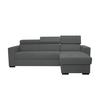 Rohová sedačka MARCO, obojstranná, tmavosivý velúr - čierna/tmavosivá, Konventionell, kov/drevo (238/78-94/170cm)