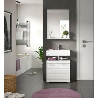 Badezimmer Scout Weiß B: 60 Cm - Weiß Hochglanz/Silberfarben, MODERN, Glas/Holzwerkstoff (60cm) - MID.YOU