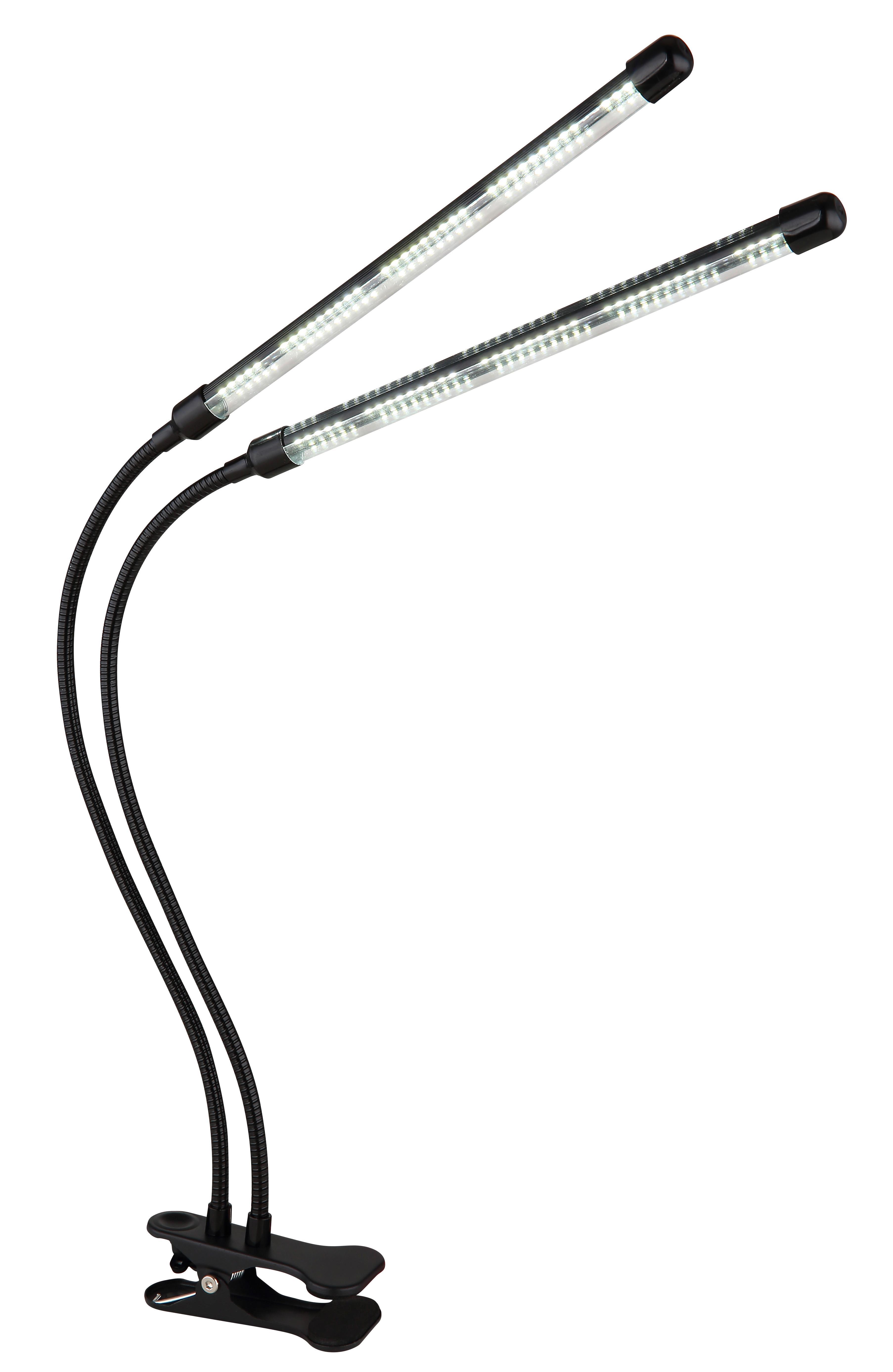 LED-Klemmleuchte 28053 - Transparent/Schwarz, KONVENTIONELL, Kunststoff/Metall (45/41/47cm) - Globo