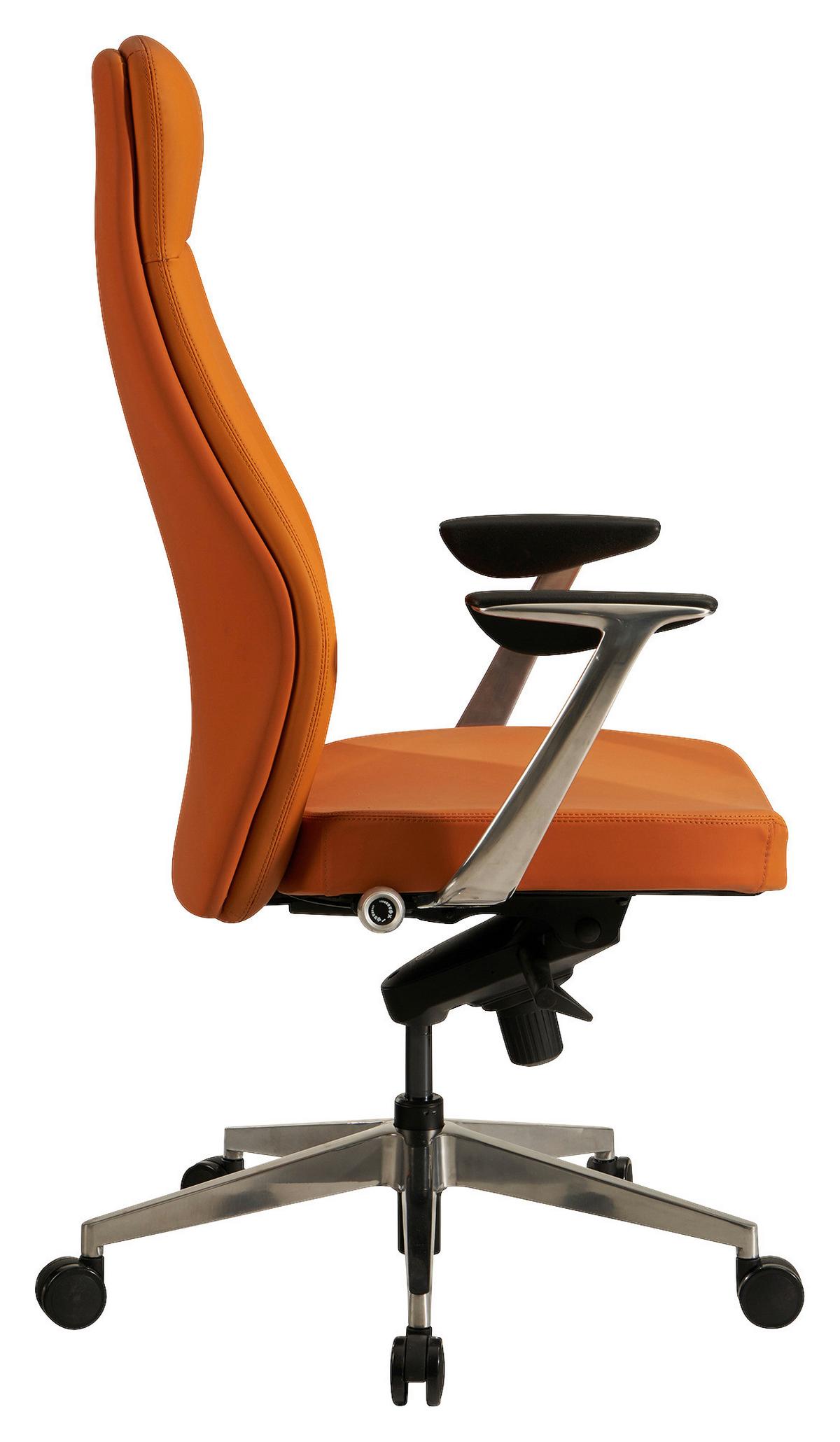 Chefsessel Braun B: 74 Cm - Silberfarben/Braun, Design, Kunststoff/Textil (74/125/74cm) - MID.YOU