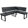 Eckbank Lavik Webstoff Schwarz 185x134 cm - Schwarz, MODERN, Textil/Metall (185/134cm) - MID.YOU