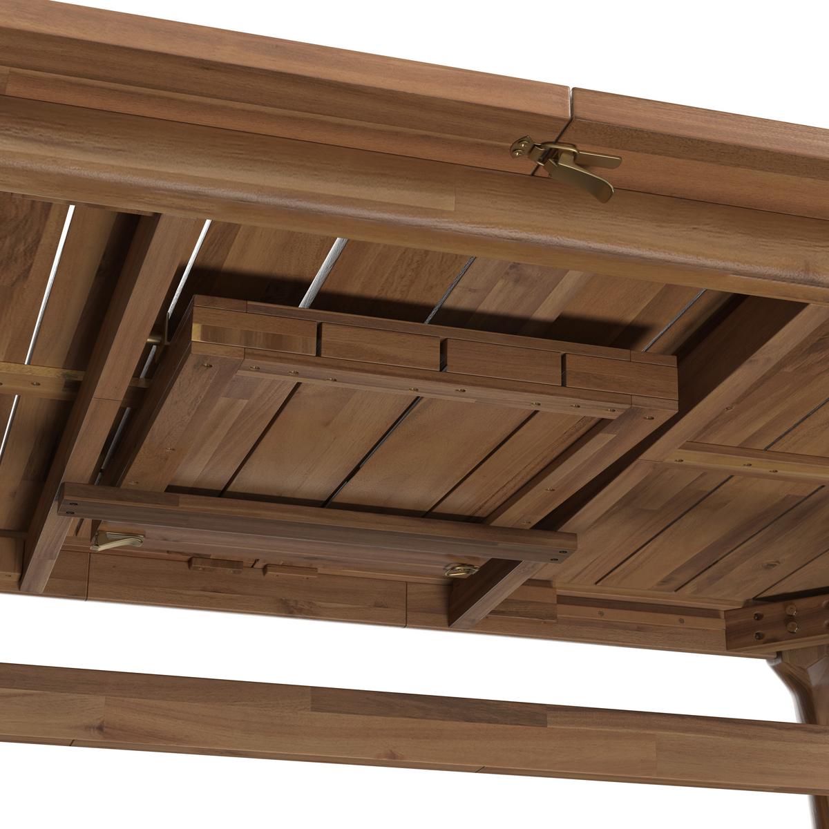 ZAHRADNÍ STŮL NICOLA - barvy vlašských ořechů, Moderní, dřevo (160-200/100/76cm) - Bessagi Garden