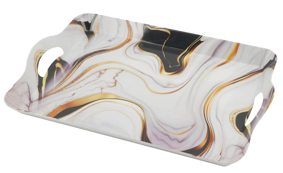 Serviertablett Benita - Multicolor/Weiß, Basics, Kunststoff (45/32/5cm) - Luca Bessoni