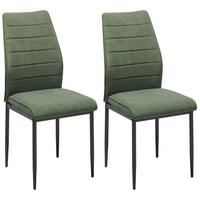 Stuhl-Set Ratford - Schwarz/Grün, LIFESTYLE, Textil/Metall (44/96/58cm) - Livetastic