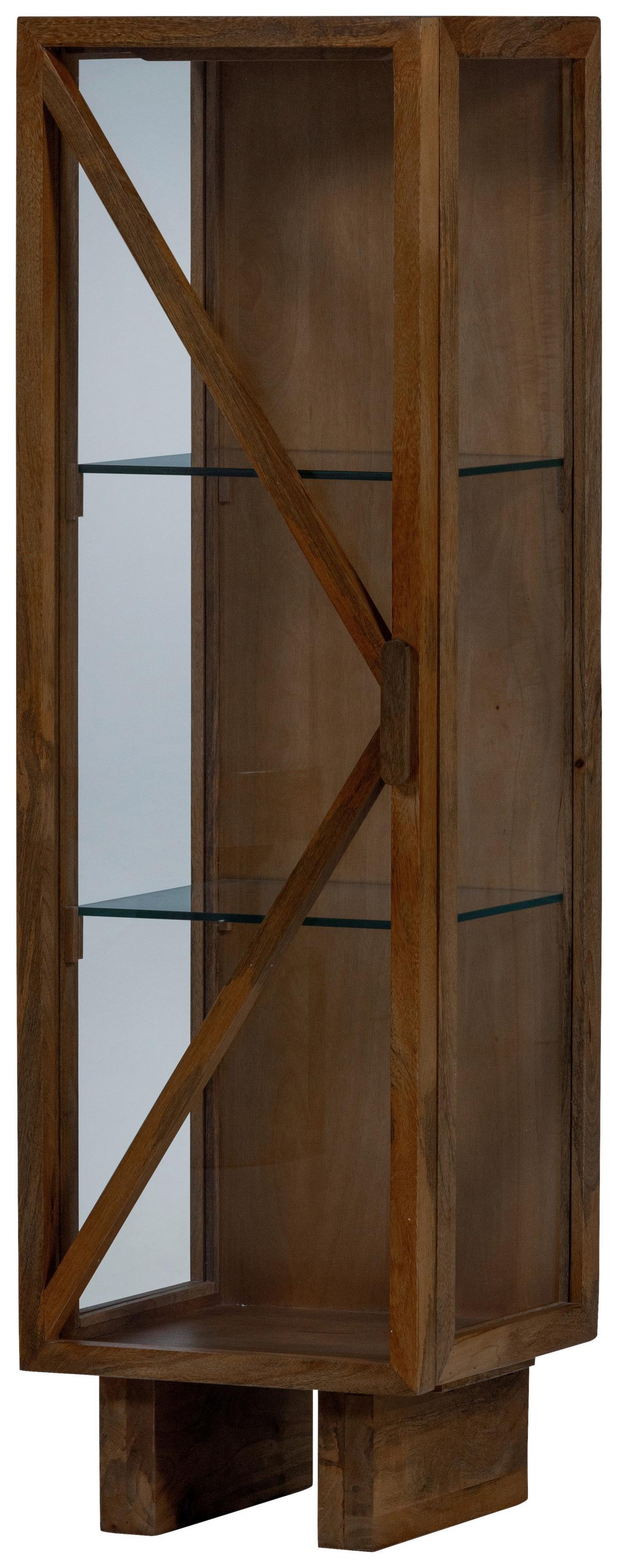 Vitrine Kella Braun B: 40 Cm - Braun, Design, Glas/Holz (40/137/39cm) - Livetastic