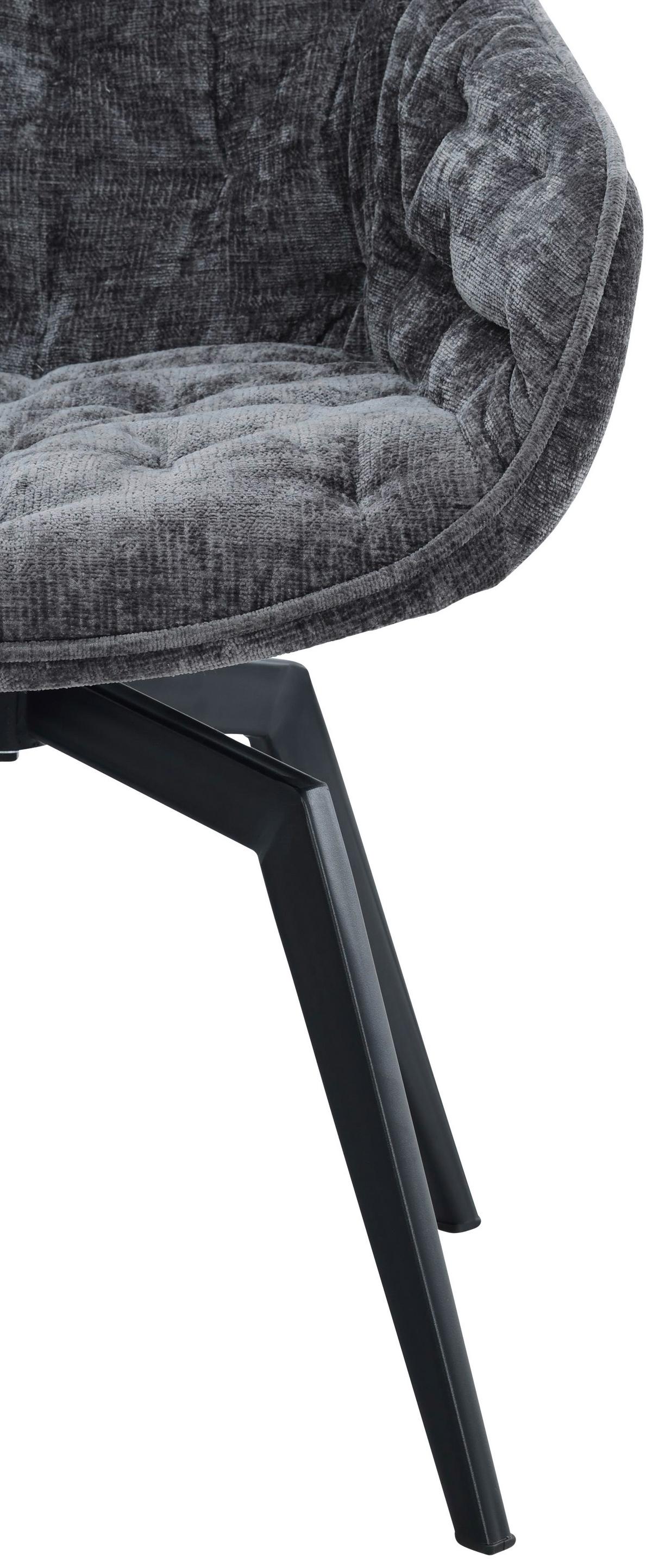 Armlehnstuhl Avegno Grau/Schwarz B: 59,5 cm - Schwarz/Grau, MODERN, Textil/Metall (59,5/84/63,5cm) - Livetastic