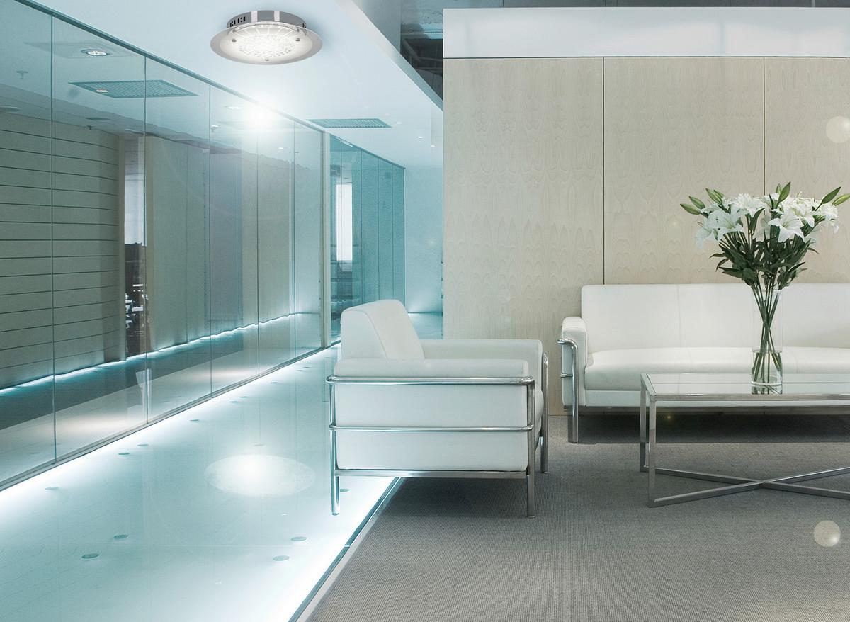 Led-deckenleuchte Chur Ø 28 Cm Rund M. Farbtemperaturwechsler - Chromfarben, Design, Glas/Kunststoff (28/7cm) - Näve