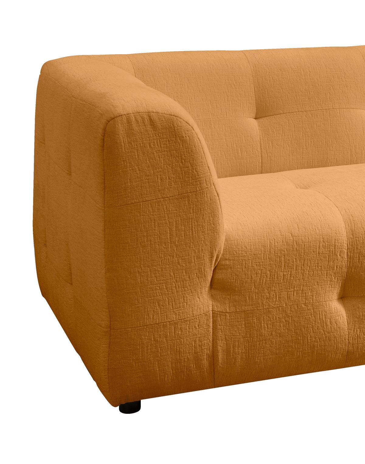 2,5-Sitzer Velice, Goldfarben B: 218 cm - Goldfarben/Schwarz, Design, Textil (218/72/95cm) - Livetastic