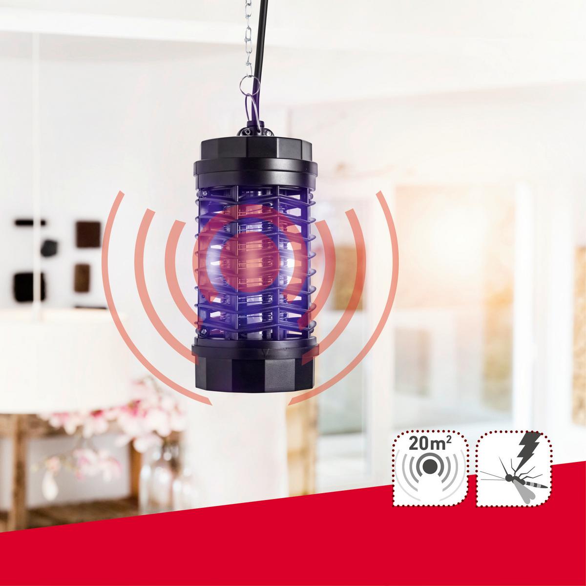 Lichtfalle Zum Stellen/ Hängen, Insektenvernichter - Schwarz, Basics