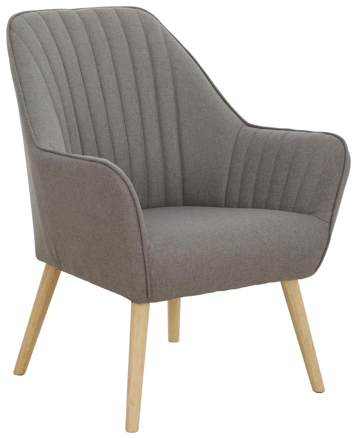 Armlehnstuhl Juno - Taupe/Naturfarben, MODERN, Holz/Textil (71/85.5/67cm) - P & B