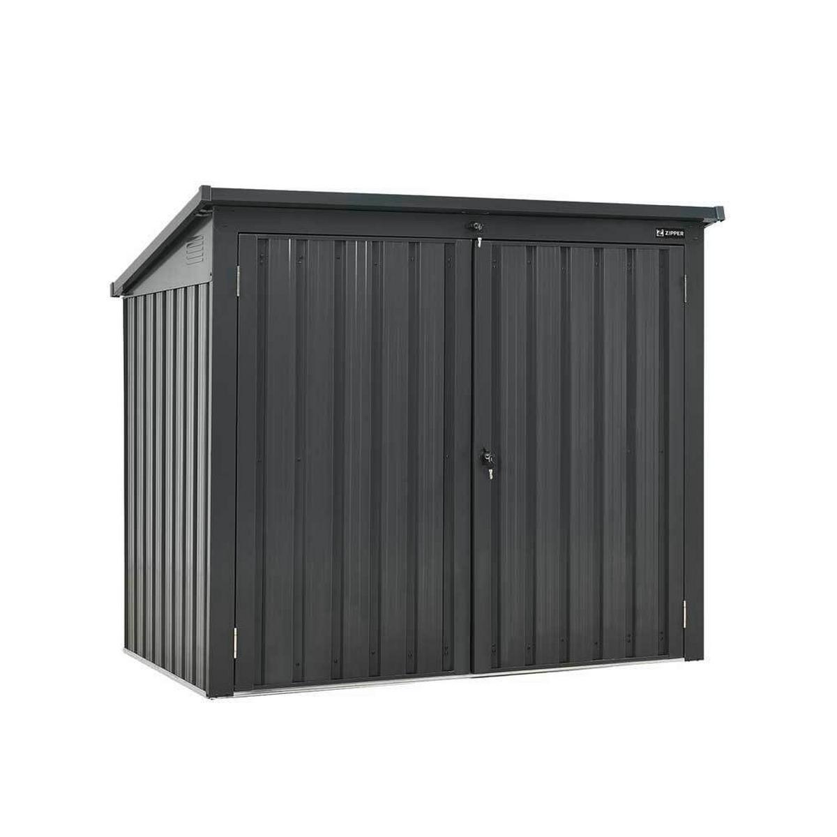 Mülltonnenbox Für 2 Tonnen 158x134x101 Cm Ohne Boden - Anthrazit, Basics, Metall (158/134/101cm)