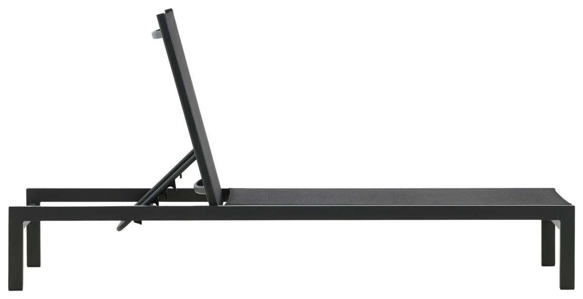 Sonnenliege Copacabana Aluminium - Schwarz, KONVENTIONELL, Metall (60/30/195cm) - Gardenson