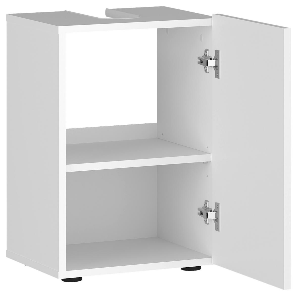 Waschbeckenunterschrank Ina Alpinweiss, B: 35 Cm - Schwarz, KONVENTIONELL, Holzwerkstoff (35/56/34cm)