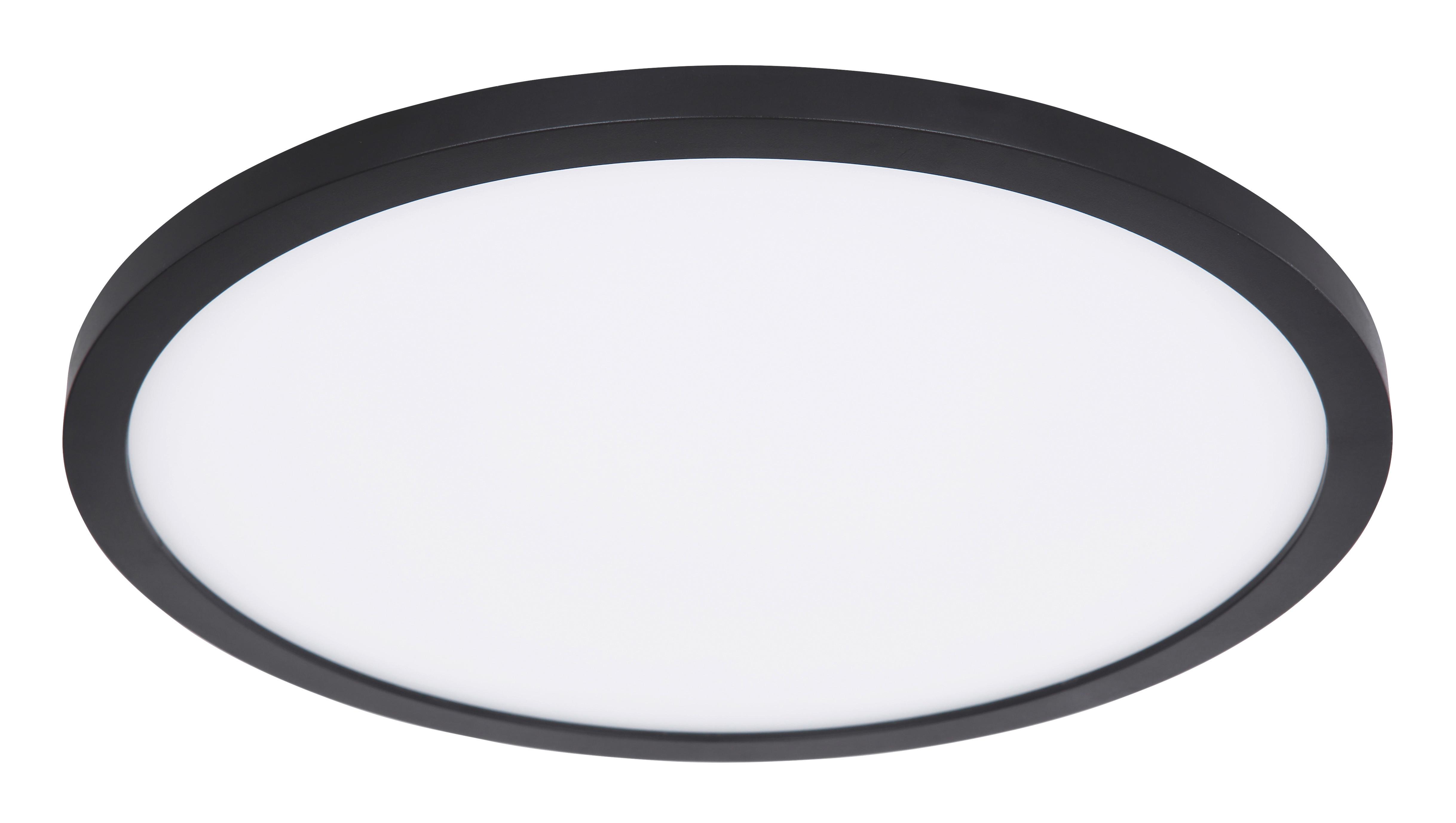LED-Deckenleuchte Sapana Ø 29,4 cm mit Memory-Funktion - Opal/Schwarz, Basics, Kunststoff (29,4/2,5cm) - Globo