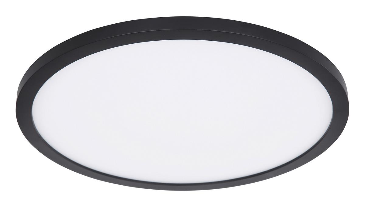 Led-deckenleuchte Sapana Ø 29,4 Cm Mit Memory-Funktion - Opal/Schwarz, Basics, Kunststoff (29,4/2,5cm) - Globo