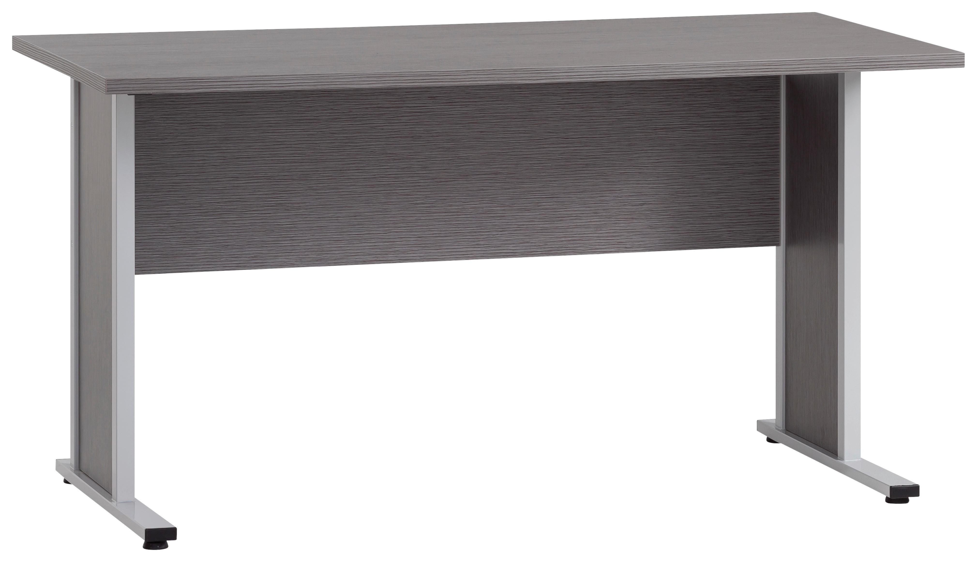 SCHREIBTISCH 4000 SET SCHREIBTISCH 4100 - Silberfarben/Hellgrau, MODERN, Holzwerkstoff/Metall (140/65/72,2cm) - MID.YOU
