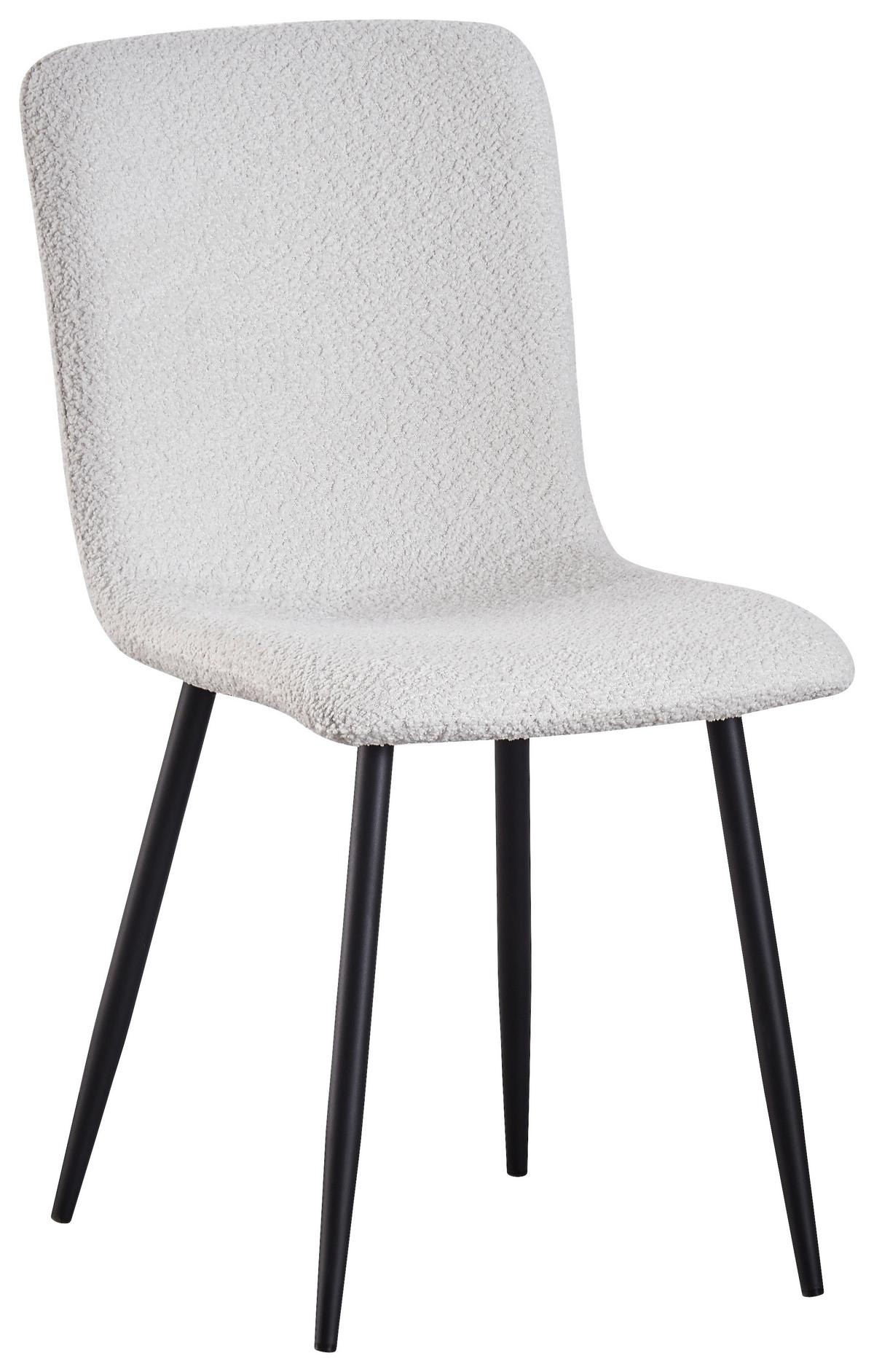 Esszimmerstuhl Narvik Weiß Echtholz Beine - Schwarz/Weiß, MODERN, Holz/Textil (43/86/54,5cm) - MID.YOU