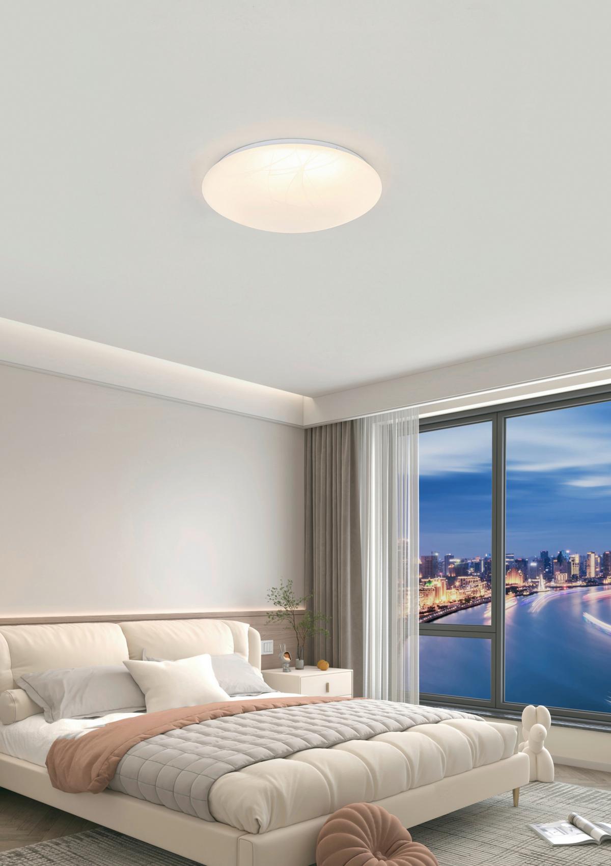 LED-Deckenleuchte Bolly - Alabasterfarben/Weiß, MODERN, Kunststoff/Metall (29/8,8cm) - Luca Bessoni