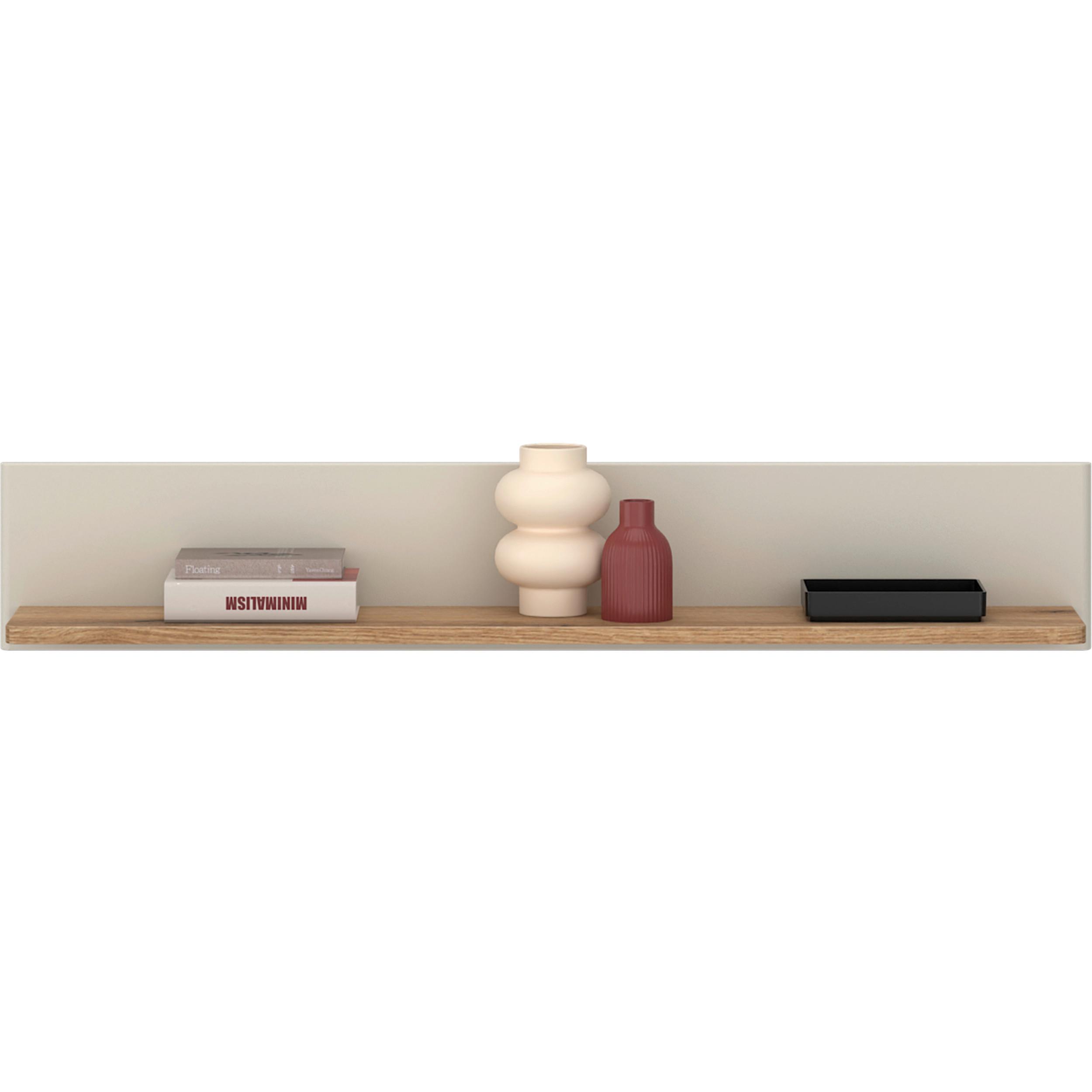 Wandregal Modena Eiche Dekor/Kaschmir B: 140cm - Kaschmir/Eichefarben, Basics, Holzwerkstoff (140/24/23,6cm) - Hom`in