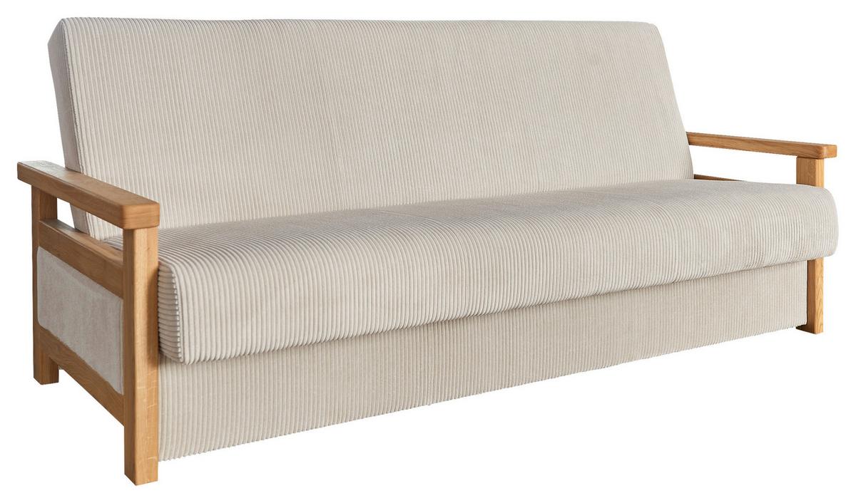 Schlafsofa Malaga Creme B: 220 cm - Creme/Naturfarben, Design, Holz/Textil (220/90/90cm) - P & B