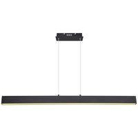 LED-Hängeleuchte Verena H: 120 cm 1-Flammig, dimmbar - Opal/Schwarz, Design, Kunststoff/Metall (121/8/120cm) - Globo