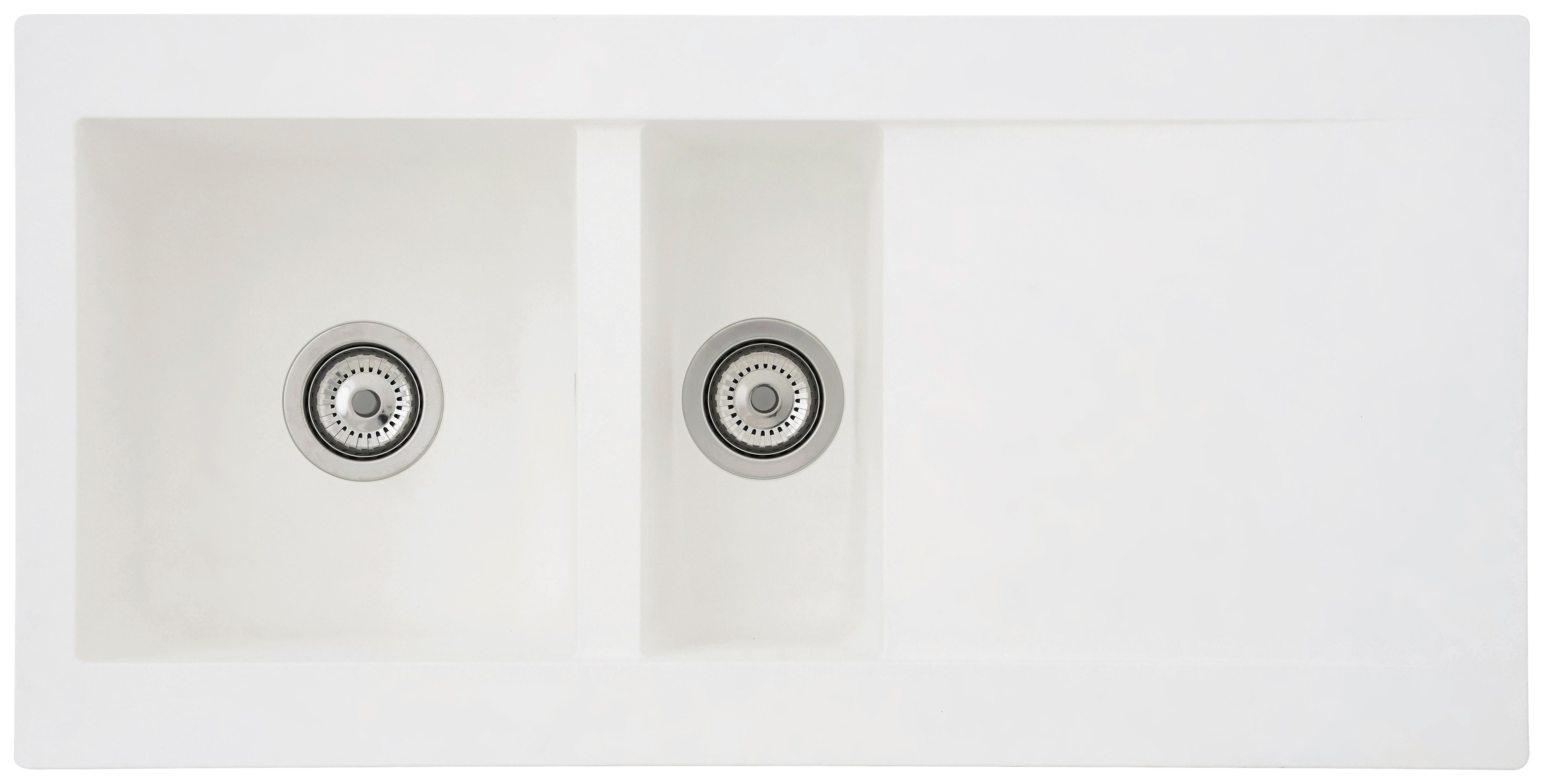 Spüle Respekta Einbauspüle Denver - Weiß, Trend, Glas/Kunststoff (100/20/50cm) - Respekta