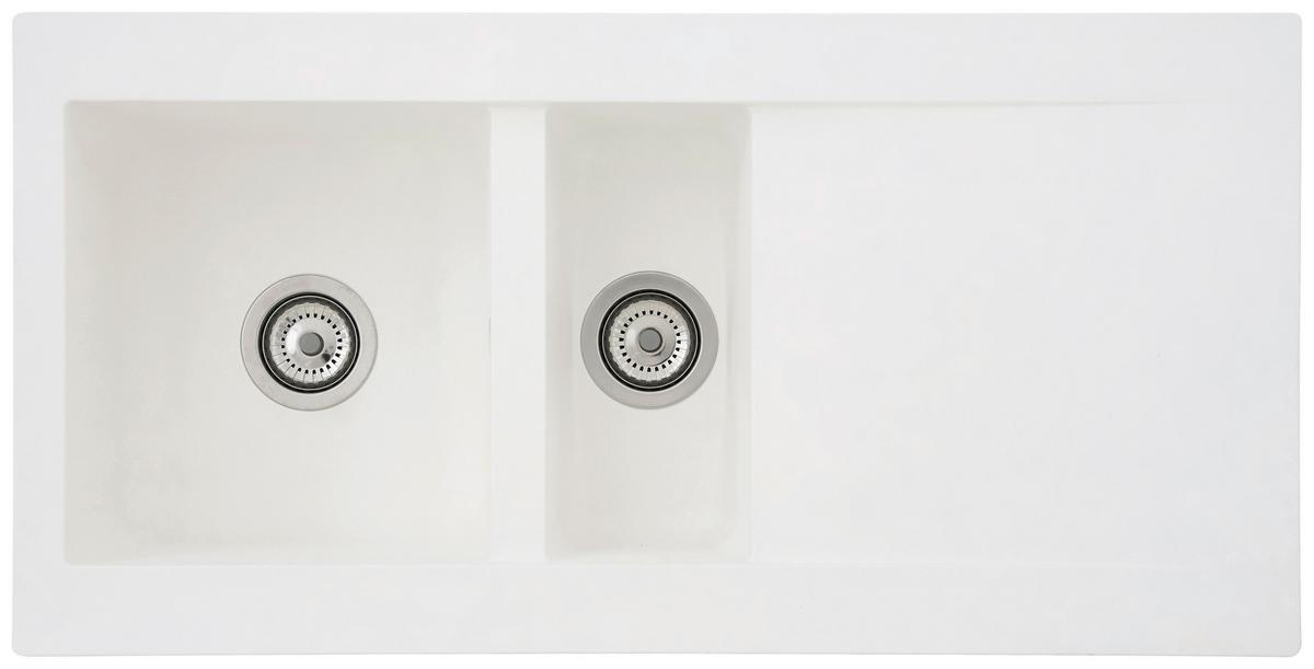 Spüle Respekta Einbauspüle Denver - Weiß, Trend, Glas/Kunststoff (100/20/50cm) - Respekta