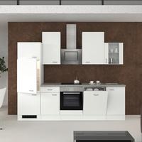 Küchenzeile Wito ohne Geräte B: 280 cm Weiß - Hellgrau/Weiß, KONVENTIONELL, Holzwerkstoff (280cm) - FlexWell