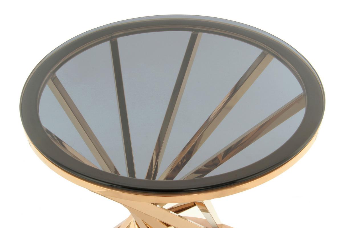 Beistelltisch Wesley 125 Grau/rosegold B: 40 Cm - Roségold/Grau, Design, Glas/Metall (40/40/42cm) - Kayoom